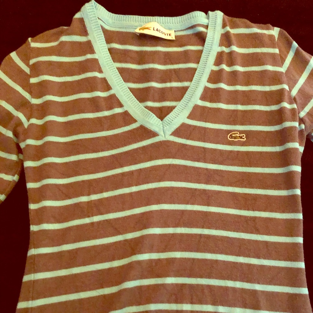 Lacoste long sleeve v neck light sweater.